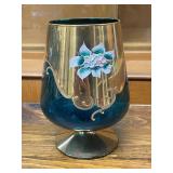 Lot of 3 Decorative Glass Bowls and Vase - Iridescent and Hand-Painted Designs