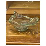 Lot of 3 Decorative Glass Bowls and Vase - Iridescent and Hand-Painted Designs