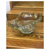 Lot of 3 Decorative Glass Bowls and Vase - Iridescent and Hand-Painted Designs