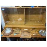 Collection of Vintage Serving Pieces with Cheese Dome, Trays, and Metal Dish