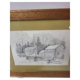 Vintage Wall Decor Lot with Wicker Mirror, Framed Art, and Antique Sign