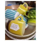 Collection of Vintage Mugs Including Fire-King and Assorted Designs