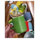 Collection of Vintage Mugs Including Fire-King and Assorted Designs