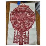 Collection of 3 Art Prints: Chinese Papercut, Las Meninas Canvas, and Gettysburg Battlefield Map