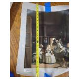 Collection of 3 Art Prints: Chinese Papercut, Las Meninas Canvas, and Gettysburg Battlefield Map