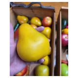 Collection of Vintage Faux Fruit in Wooden Crates