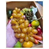 Collection of Vintage Faux Fruit in Wooden Crates