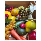 Collection of Vintage Faux Fruit in Wooden Crates