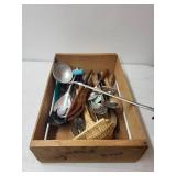 Assorted Vintage Kitchen Utensils Collection with Wood and Metal Handles