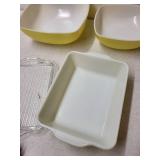 Pyrex Yellow Mixing Bowls and Baking Dish Set with Glass Lid