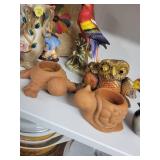 Collection of Ceramic and Porcelain Animal Figurines and Decor
