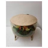 Mid-Century Modern Inflatable Terrarium Foot Stool with Floral Display