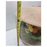 Mid-Century Modern Inflatable Terrarium Foot Stool with Floral Display