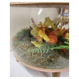 Mid-Century Modern Inflatable Terrarium Foot Stool with Floral Display