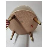 Mid-Century Modern Inflatable Terrarium Foot Stool with Floral Display