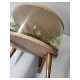 Mid-Century Modern Inflatable Terrarium Foot Stool with Floral Display
