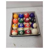 Set of 16 Billiard Balls with Box