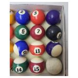 Set of 16 Billiard Balls with Box