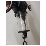 Antique Crystal Coffee Grinder with Glass Jars and Mounting Bracket