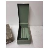 Lot of 2 Vintage Document Storage Boxes Cardboard and Metal