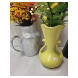 Set of 3 Decorative Vases with Assorted Artificial and Dried Floral Arrangements