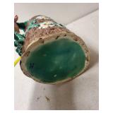 Majolica Dogwood Floral Pottery Pitcher