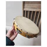 Vintage Musical Lot: Golden Trumpet Toy, Tambourine, and Washboard