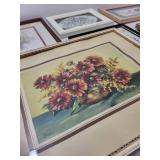 Collection of 9 Framed Artwork and Embroidered Pieces