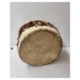 Vintage Deer Skin Drum with Fur Wrap