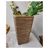 Collection of Decorative Home Accents Including Vases, Ceramic Dish, and Basket