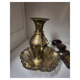 Collection of Vintage Wood and Brass Decorative Pieces