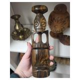 Collection of Vintage Wood and Brass Decorative Pieces