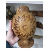 Collection of Vintage Wood and Brass Decorative Pieces