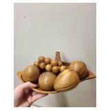 Collection of Vintage Wood and Brass Decorative Pieces