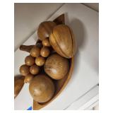 Collection of Vintage Wood and Brass Decorative Pieces