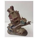 11-Inch Painted Resin Treehouse Fairy Garden Sculpture