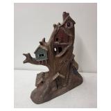 11-Inch Painted Resin Treehouse Fairy Garden Sculpture