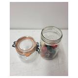 Set of 2 Glass Jars with Mixed Vintage Billiard Balls