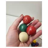 Set of 2 Glass Jars with Mixed Vintage Billiard Balls