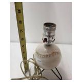 Vintage Braves Baseball Table Lamp with Ceramic Base