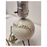 Vintage Braves Baseball Table Lamp with Ceramic Base