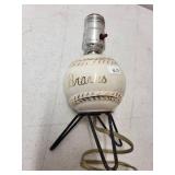 Vintage Braves Baseball Table Lamp with Ceramic Base