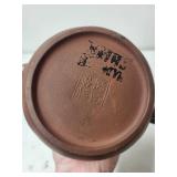 Hand-Painted Yixing Style Clay Teapot with Floral and Bird Design