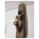 Collection of Antique Tools and Equipment Including Wood Plane, Cast Iron Seal, Egg Grading Scale, and Casting Mold