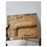 Collection of Antique Tools and Equipment Including Wood Plane, Cast Iron Seal, Egg Grading Scale, and Casting Mold