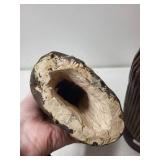 Set of 2 Bust Sculptures - Bronze-Style Casting and Carved Wood