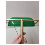 Vintage Style Green Glass and Brass Bankers Desk Lamp