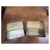Pair of Vintage Porta File Metal Security Boxes with Wood Grain Finish