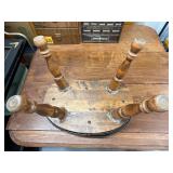 Black Vinyl Piano Bench with Wood Legs