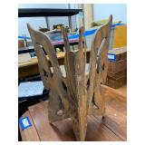 Vintage Wooden Butterfly Tabletop Corner Shelf